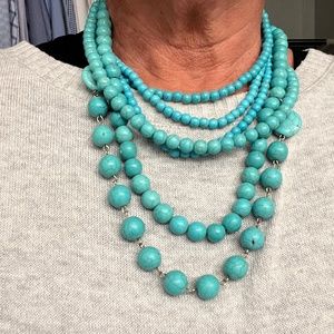 Turquoise (color) multi bead necklace